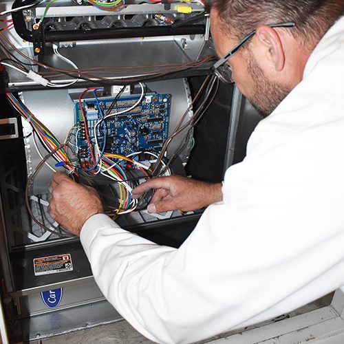 Electrician on a circuit broken circuit breaker